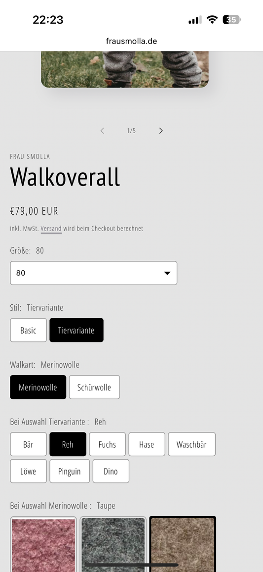 IB: Walkoverall Reh + schlupfmütze Reh